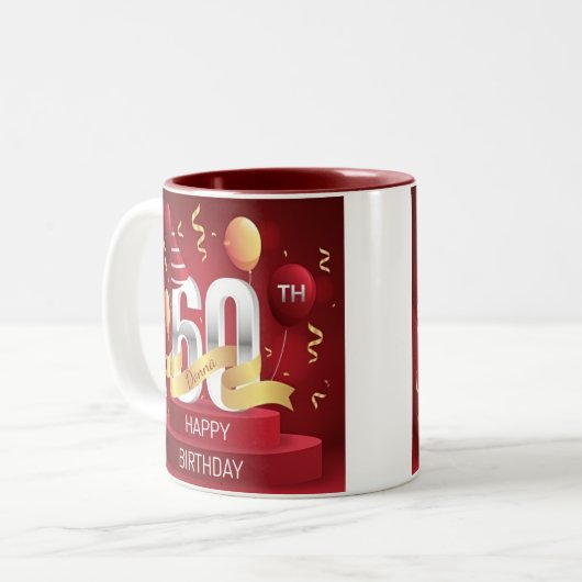 Gelukkige Verjaardag 60e mok (Voorkant links)