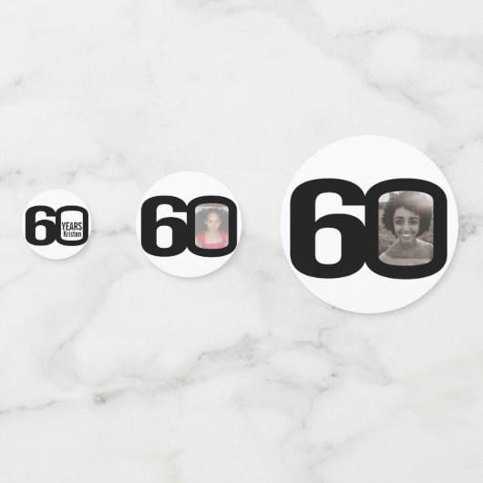 Gelukkige verjaardag 60e naam en fotodocument conf confetti (Voorkanten)