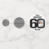 Gelukkige verjaardag 60e naam en fotodocument conf confetti (Achterkanten)