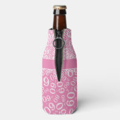 Gelukkige Verjaardag 60e Nummer Patroon Roze en Wi Flesjeskoeler (Fles Achterkant)