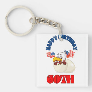 Gelukkige Verjaardag 60e Sleutelhanger