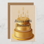 Gelukkige Verjaardag 60e Uitnodiging (Voorkant / Achterkant)