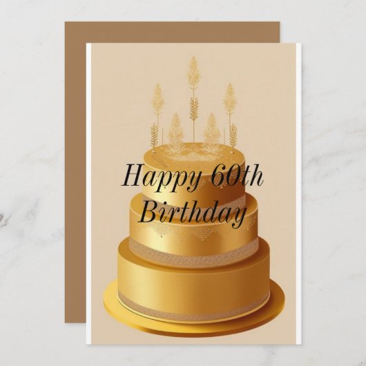 Gelukkige Verjaardag 60e Uitnodiging (Voorkant / Achterkant)