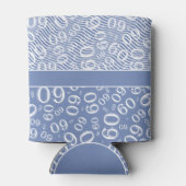Gelukkige Verjaardag 60ste Nummerpatroon Blauw en  Blikjeskoeler (Achterkant)