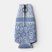 Gelukkige Verjaardag 60ste Nummerpatroon Blauw en Flesjeskoeler (Achterkant)