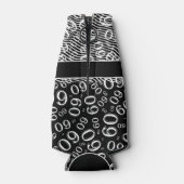 Gelukkige Verjaardag 60ste Nummerpatroon Zwart-wit Flesjeskoeler (Achterkant)