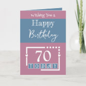 Gelukkige verjaardag 70 vandaag roze blauw kaart (Voorkant)