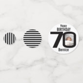 Gelukkige verjaardag 70e naam en fotodocument conf confetti (Achterkanten)