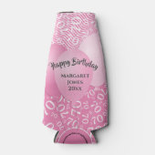 Gelukkige Verjaardag 70e Nummer Patroon Roze en Wi Flesjeskoeler (Voorkant)