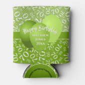 Gelukkige Verjaardag 70ste Nummerpatroon Groen en  Blikjeskoeler (Voorkant)