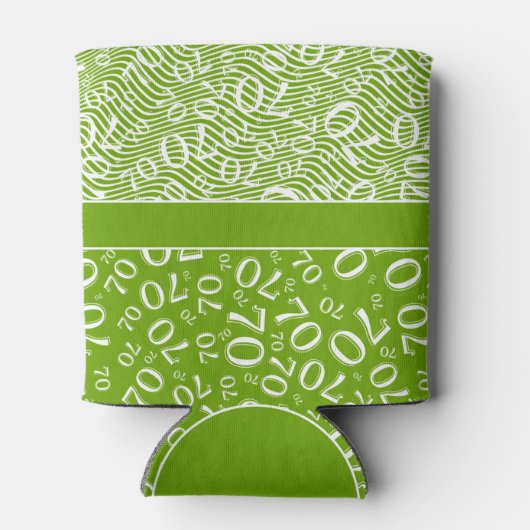 Gelukkige Verjaardag 70ste Nummerpatroon Groen en  Blikjeskoeler (Achterkant)