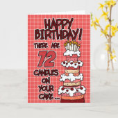 Gelukkige verjaardag - 72 jaar oud kaart (Gele Bloem)