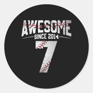 Gelukkige Verjaardag 7e 7 jaar oude Sketll Boys Ze Ronde Sticker