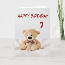 Gelukkige Verjaardag 7e Teddy Bear Theme Kaart