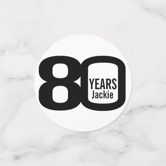 Gelukkige verjaardag 80e naam en fotodocument conf confetti (Kleine voorkant)