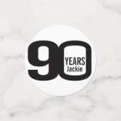 Gelukkige verjaardag 90e naam en fotodocument conf confetti (Kleine voorkant)