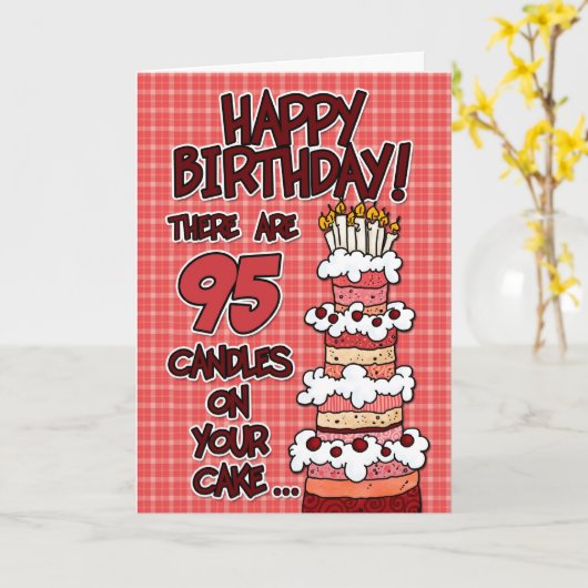 Gelukkige verjaardag - 95 jaar oud kaart (Gele Bloem)