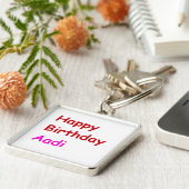 Gelukkige Verjaardag Aadi Sleutelhanger (Zijkant)