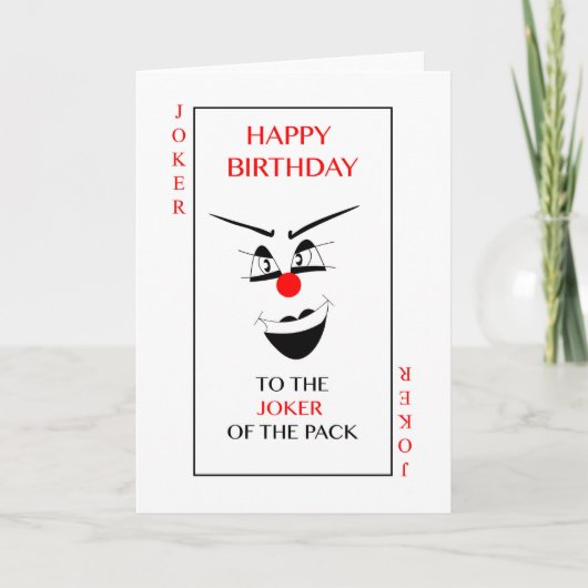 Gelukkige Verjaardag aan de JOKER van het pak! Kaart (Voorkant)