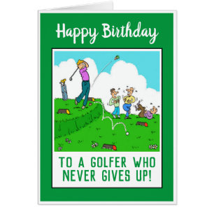 Gelukkige verjaardag aan een grappige golfer