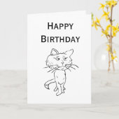 Gelukkige Verjaardag aan één koele kat Kaart (Gele Bloem)