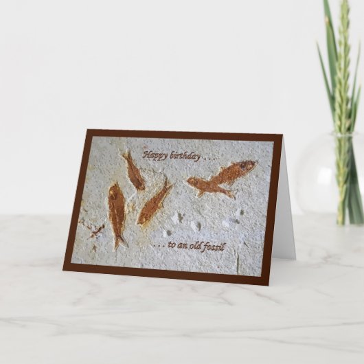 Gelukkige Verjaardag aan een Oude Fossiele Kaart (Voorkant)