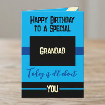 Gelukkige verjaardag aan een speciale opa blauw ge