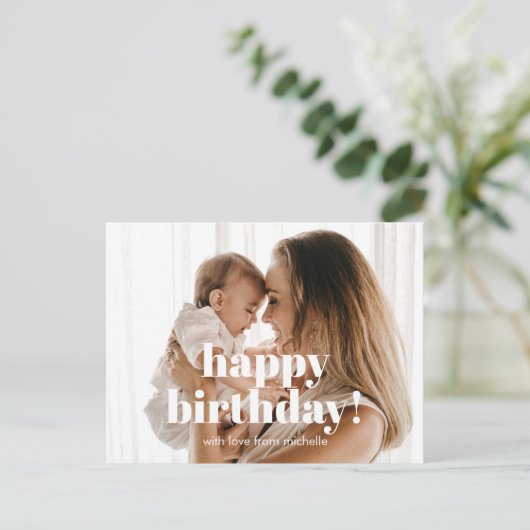 Gelukkige Verjaardag aan Mama met Foto Briefkaart (Staand voorkant)