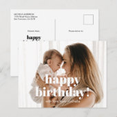 Gelukkige Verjaardag aan Mama met Foto Briefkaart (Voorkant / Achterkant)