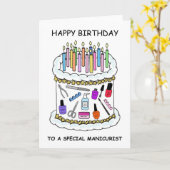 Gelukkige Verjaardag aan Manicurist Nail Technicia Kaart (Gele Bloem)