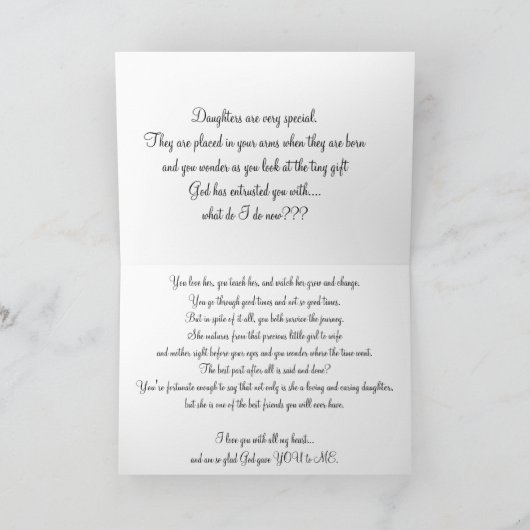 Gelukkige Verjaardag aan mijn Dochter Kaart (Binnen)