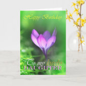 Gelukkige verjaardag aan mijn dochter, violette kaart (Gele Bloem)