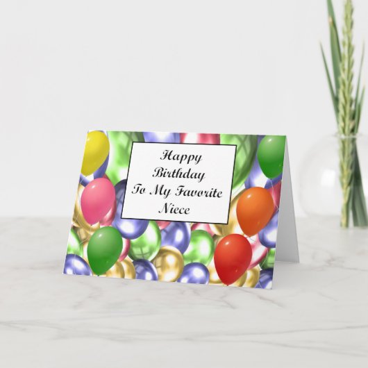 Gelukkige Verjaardag aan Mijn Favoriete Nicht Kaart (Voorkant)