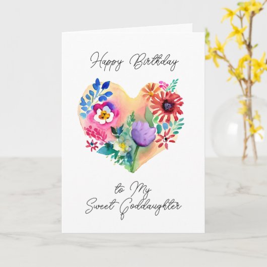 Gelukkige verjaardag aan Mijn Lieve Goddochter Kaart (Gele Bloem)