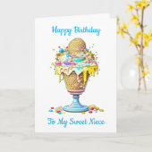 Gelukkige verjaardag aan mijn lieve nichtje kaart (Gele Bloem)