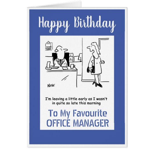 Gelukkige verjaardag aan Mijn Manager van het Bure (Voorkant)