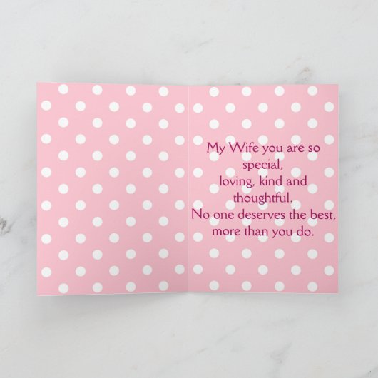 Gelukkige Verjaardag, aan mijn mooie Vrouw Kaart (Binnen)