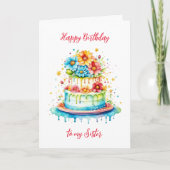 Gelukkige verjaardag aan mijn Zuster gepersonalise Kaart (Voorkant)