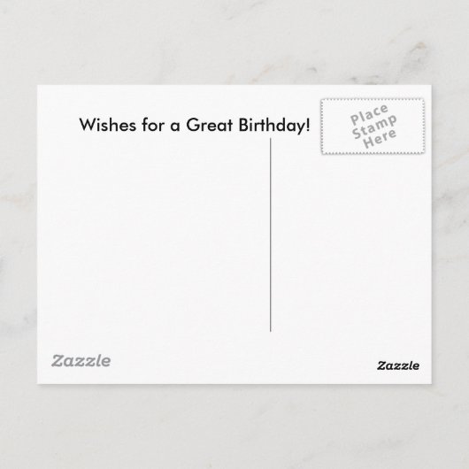 Gelukkige Verjaardag, aan u Briefkaart (Achterkant)