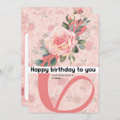 Gelukkige verjaardag aan u : Juni geboorte bloem R Aankondiging (Voorkant / Achterkant)