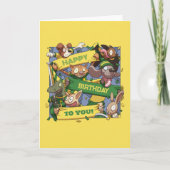 Gelukkige verjaardag aan u Partij dieren geel & gr Kaart (Voorkant)
