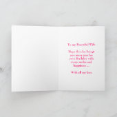 Gelukkige Verjaardag aan vrouw van echtgenoot met Kaart (Binnen)