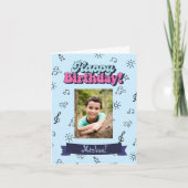 Gelukkige verjaardag aangepaste blauwe foto kaart (Voorkant)