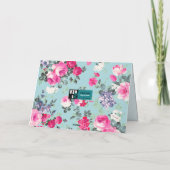 Gelukkige verjaardag. Aangepaste naam | Bloemen en Kaart (Achterkant)