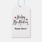 Gelukkige Verjaardag Aangepaste Naam Cadeaulabel (Voorkant)