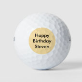 Gelukkige Verjaardag Aangepaste Naam Golfballen (Voorkant)