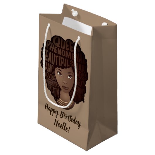 Gelukkige verjaardag aanmoedigende zwarte vrouwen  klein cadeauzakje (Voorkant Gekanteld)