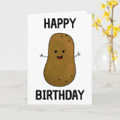 Gelukkige verjaardag Aardappel Kaart (Gele Bloem)