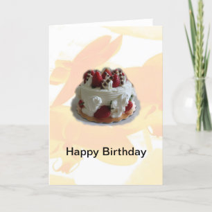 gelukkige verjaardag aardbei, chocolade cake kaart