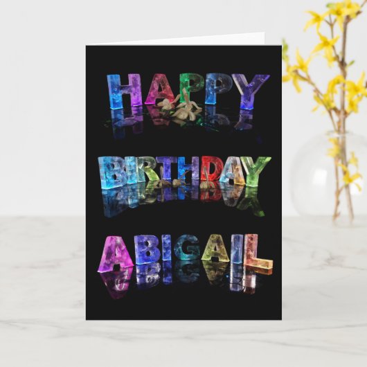 Gelukkige Verjaardag Abigail Card Kaart (Gele Bloem)